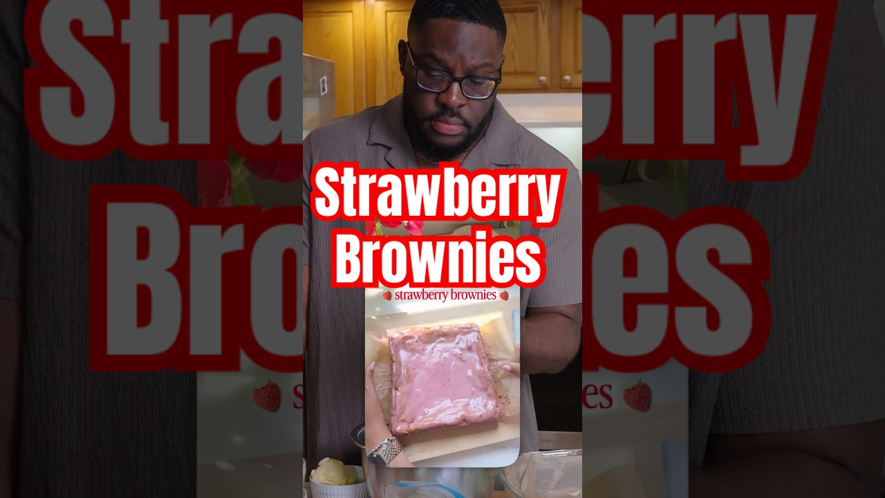 Strawberry Brownies made my loins tingle! #recipe #foodie #shorts