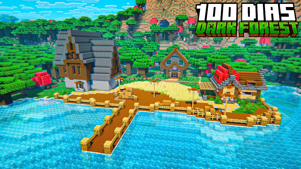 SOBREVIVI 100 DIAS NA DARK FOREST NO MINECRAFT HARDCORE