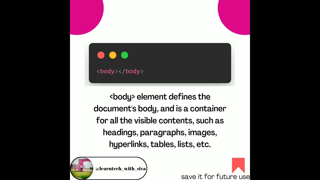 HTML5 basic elements learn faster by reels in 2022