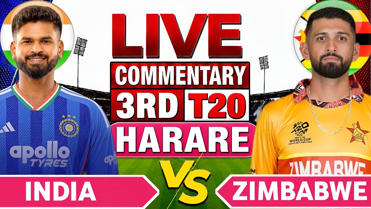 🔴Live India vs Zimbabwe 3rd T20 | Ind vs Zim Match | Ind vs Zim 3rd T20 Live Score Commentary🎙️