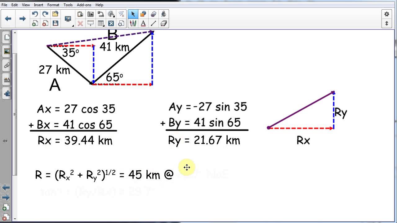 Adding non perpendicular vectors part 2 of 2