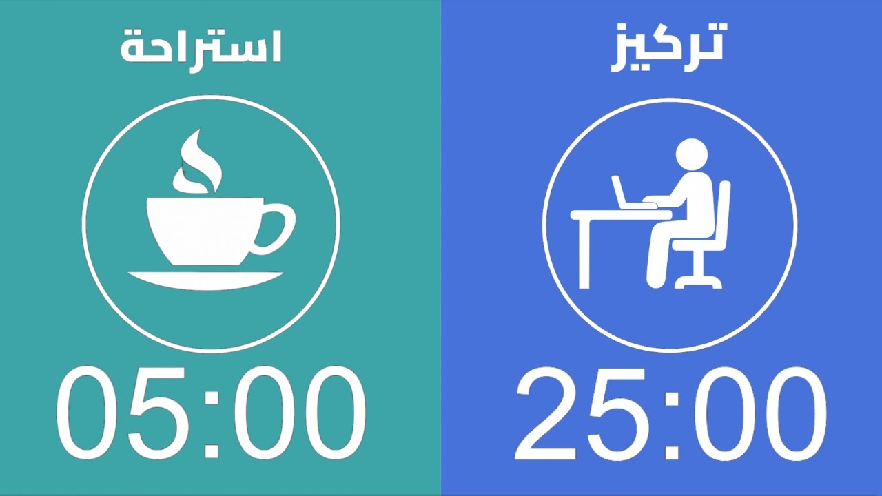 4 ساعات مؤقت بومودورو 25/5 | بدون صوت للتركيز التام 🔔—  ذاكر معي 