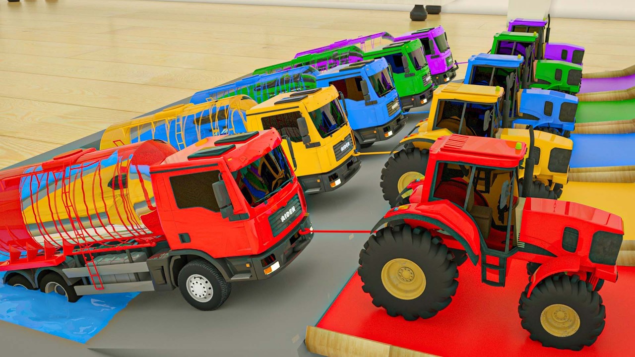 Colors for childrens to learn with toy super cars with Trucks - Nursery Rhymes & Kids Songs