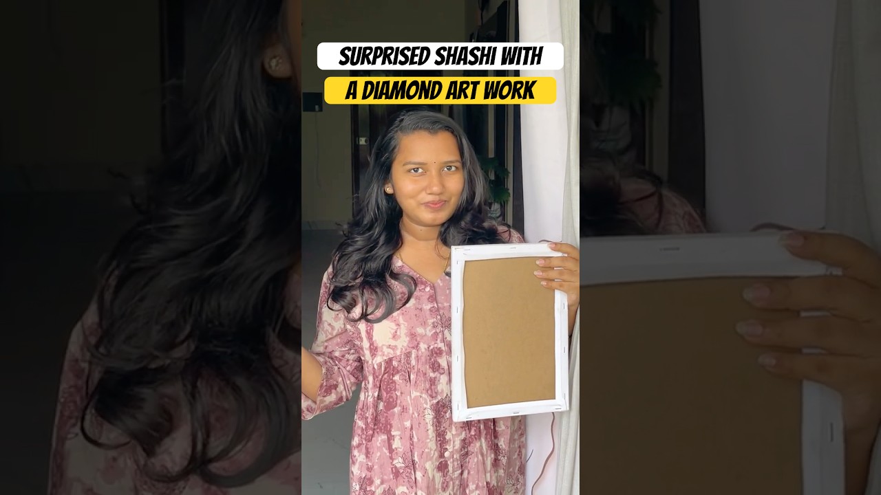 Surprised him with this art✨ #shorts #shortsindia #telugu #teluguvlogs #shishacouple #diamondart