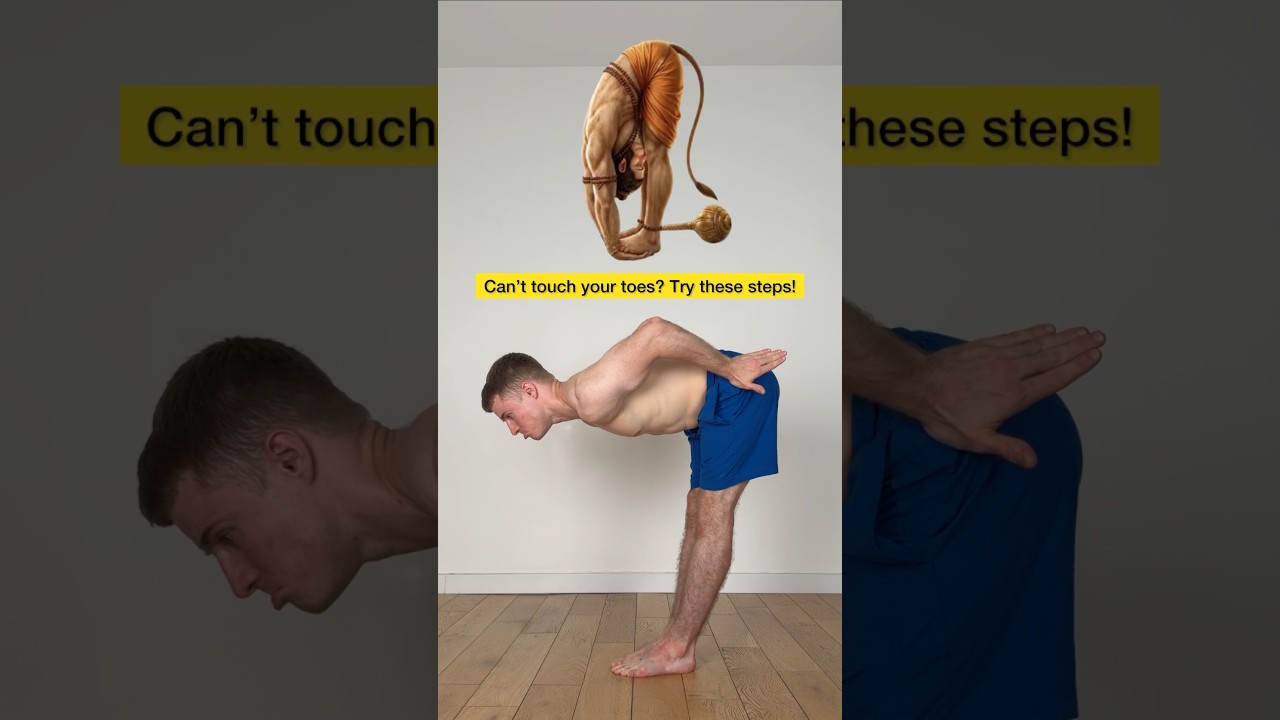 Can’t touch your toes? Try this step-by-step Forward Fold! 🧘✨ #yogatips #tutorial #flexibility #wtf