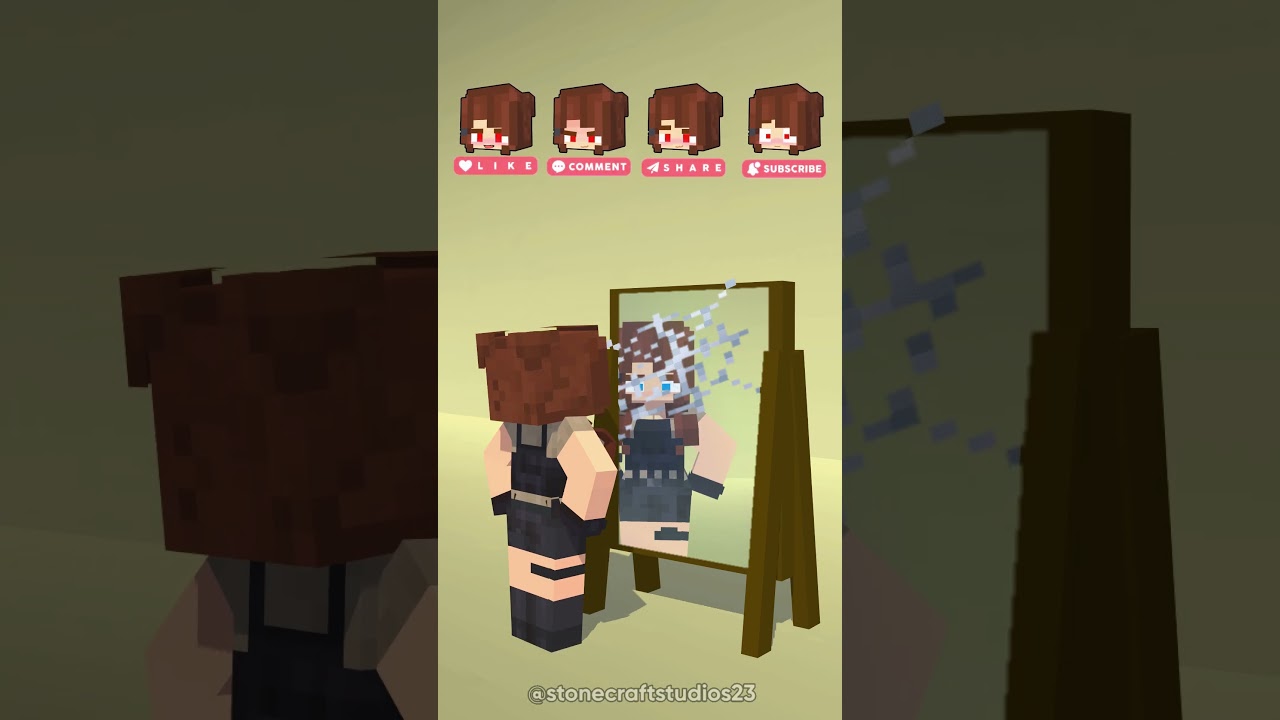 Army Jj sister Mirror Face Reaction Wipe it Down Trend 🪖-Minecraft Short Animation #trending #shorts