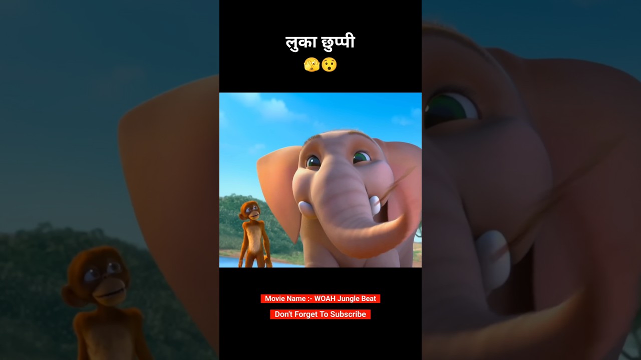 This monkey and elephant were playing hide-and-seek 😯😱 #animation #shorts