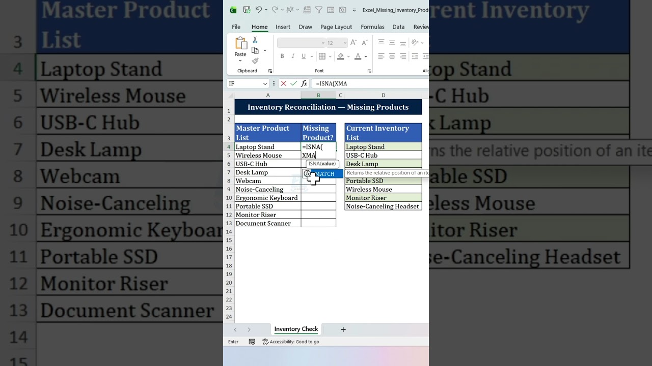 Find Missing Products in Excel in Seconds! #exceltips