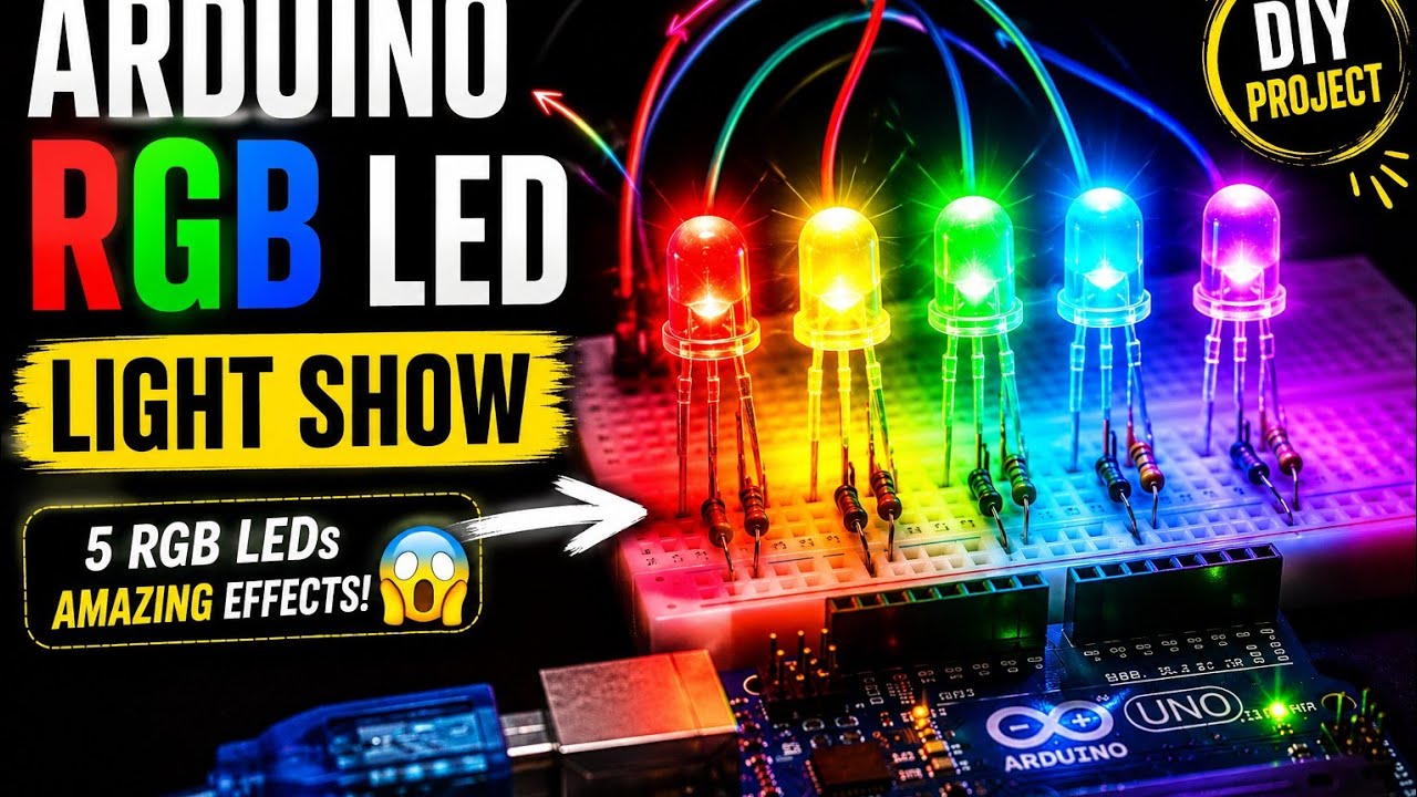 Arduino RGB LED Light Show | Amazing Color Effects with 3 RGB LEDs 🌈