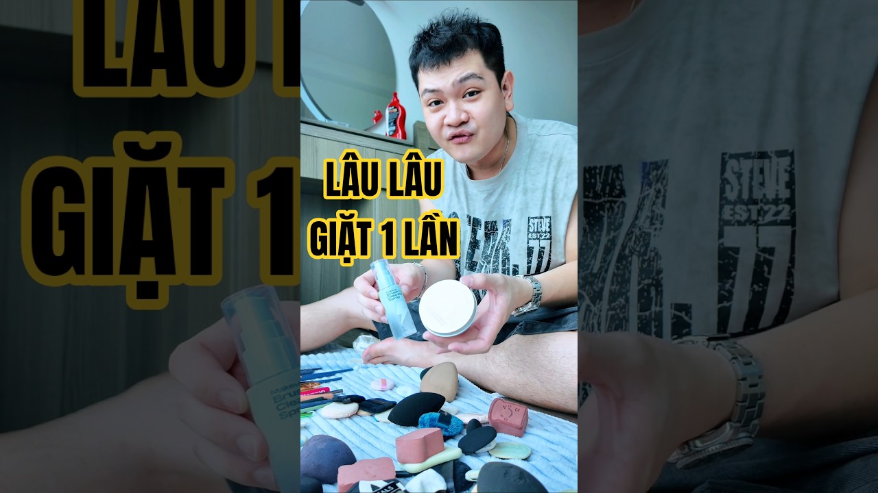 Lâu lâu giặt một lần 😆 #vitaminphong #makeup #makeupsponge #bongmut #beauty