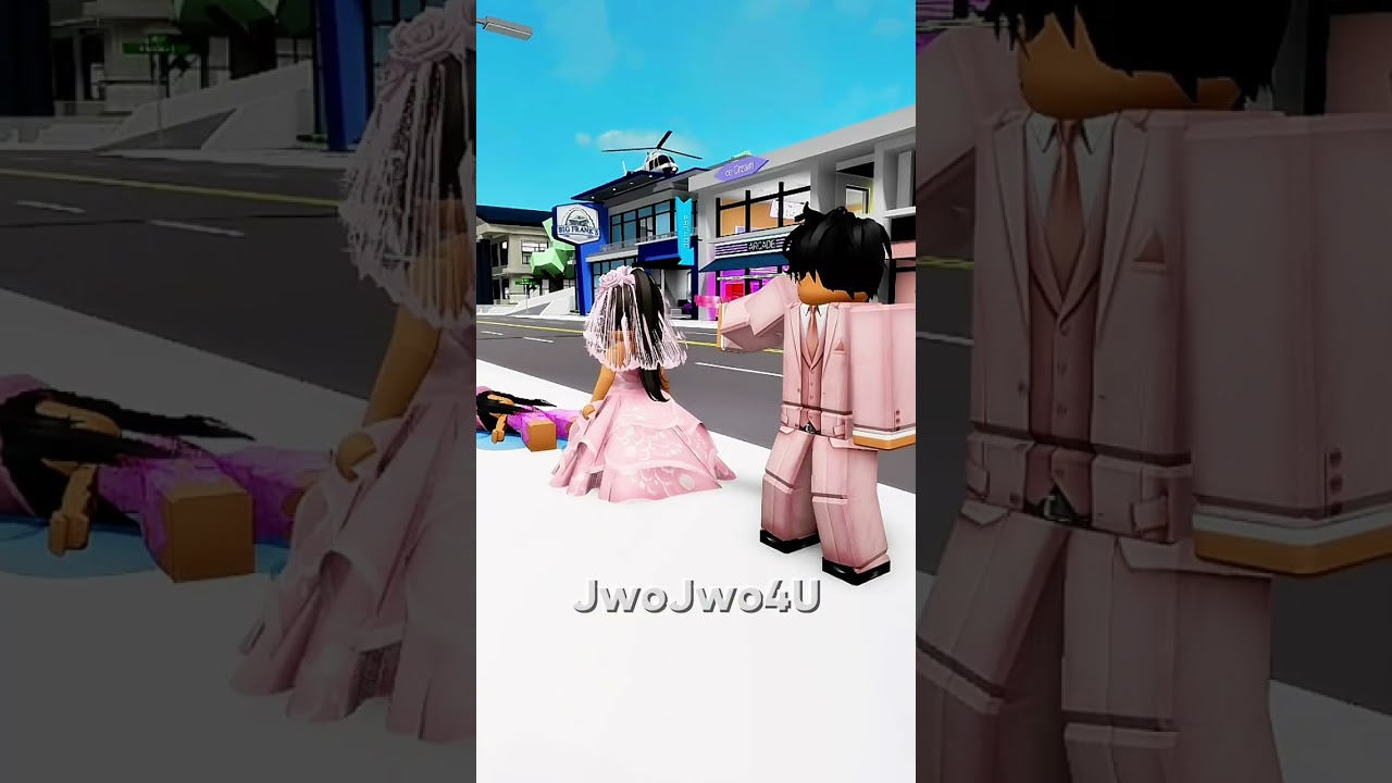 she took my wedding dress and left me in rags 👰😭 #roblox #shorts