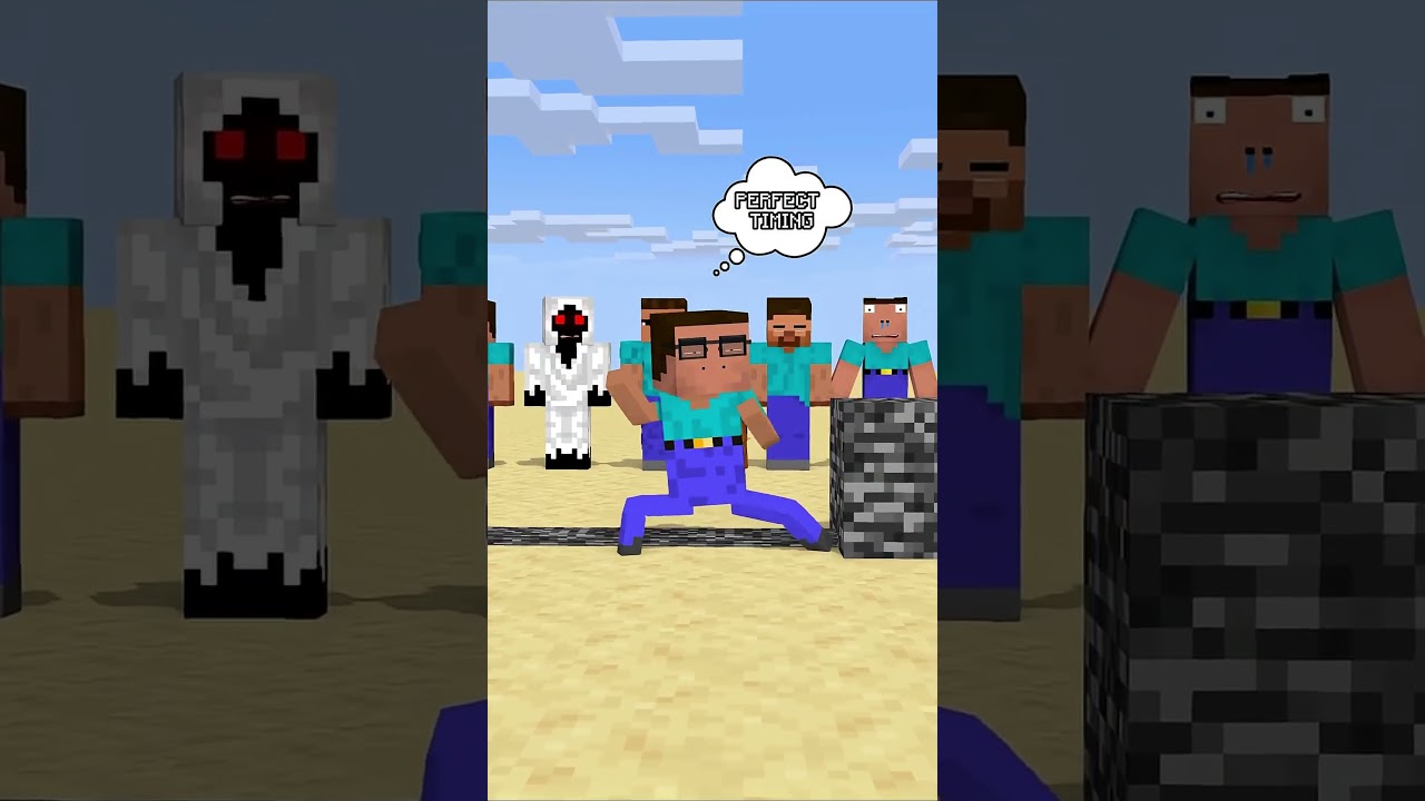 HELP Herobrine To Power Up And Win The Who Can Block Bedrock #minecraft #anime #minecraftanimation