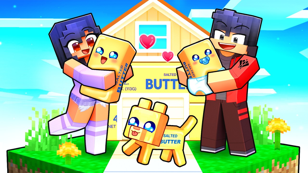 Having a BUTTER SQUISHY FAMILY in Minecraft!
