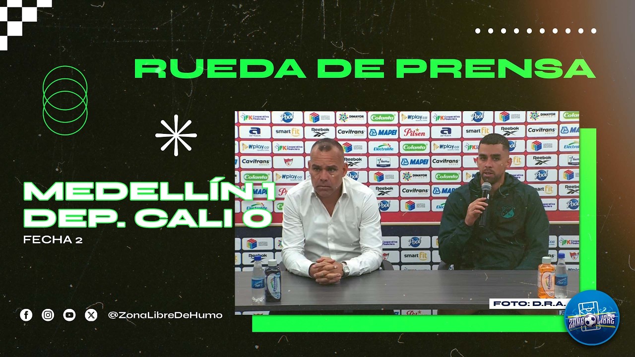 La rueda de prensa del Deportivo Cali tras la derrota ante Medellín por la fecha 2.