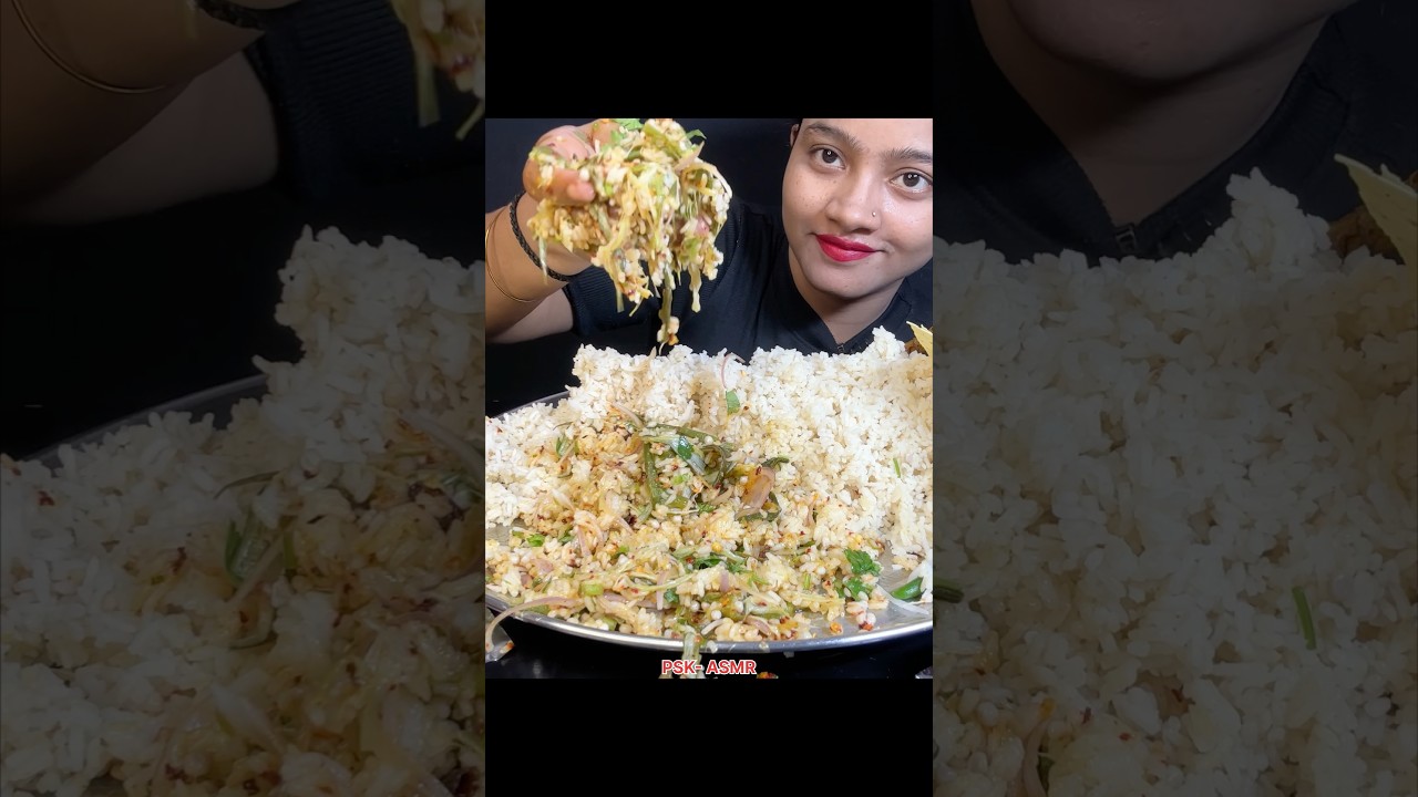 Bhindi Bharta,Whole Chicken Curry,Masala Omlet,Spicy Chicken curry Eating 🥵🌶️ #eating
