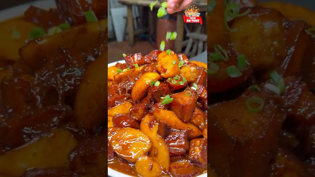 Lão Tam làm món thịt kho táo cho em vợ ăn  #trumamthuc #food #cooking
