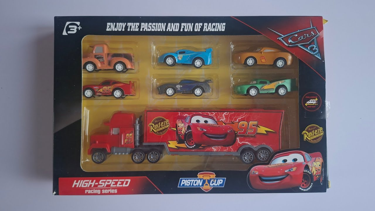 Unboxing Review Mobil Mobilan Disney Pixar Cars McQueen, Mack Trucks, Cruz, Strom, Doc Hudson, Cruz