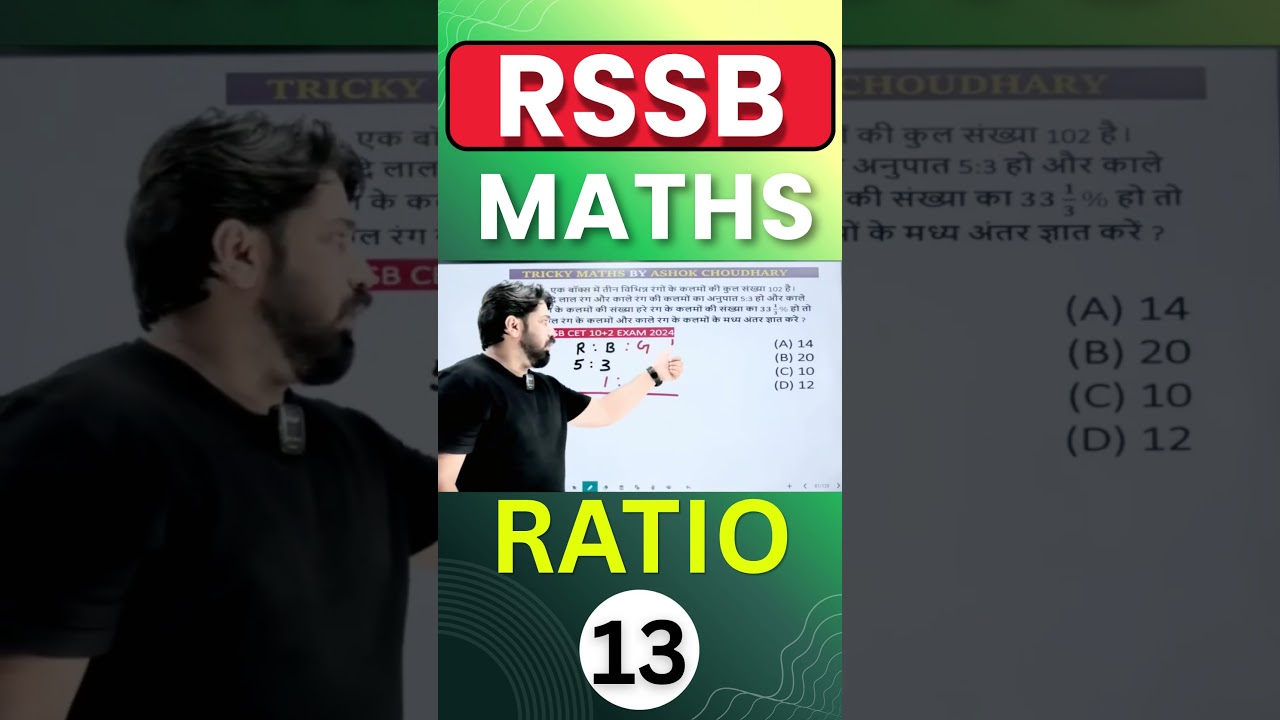 Ratio Questions & Tricks | गणित में अनुपात (Ratio) के महत्वपूर्ण concepts