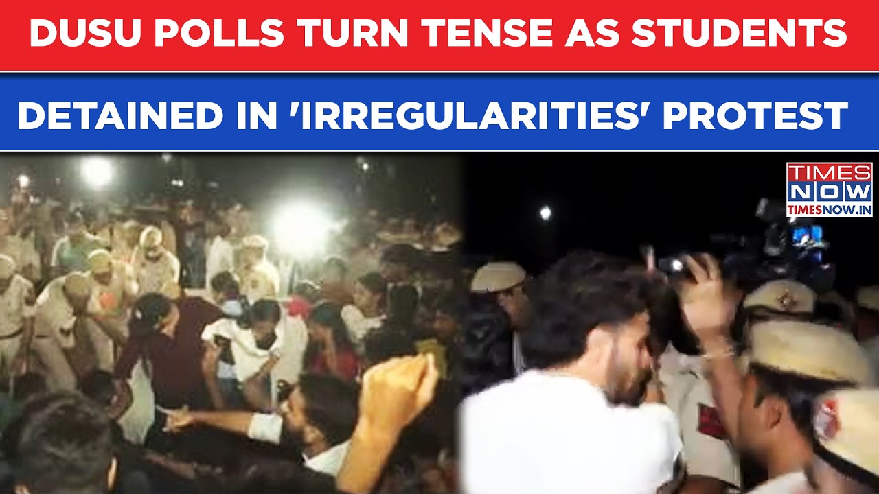 DUSU Poll Row: Police Detain Students During Alleged Irregularities Protest As ABVP Beats NSUI