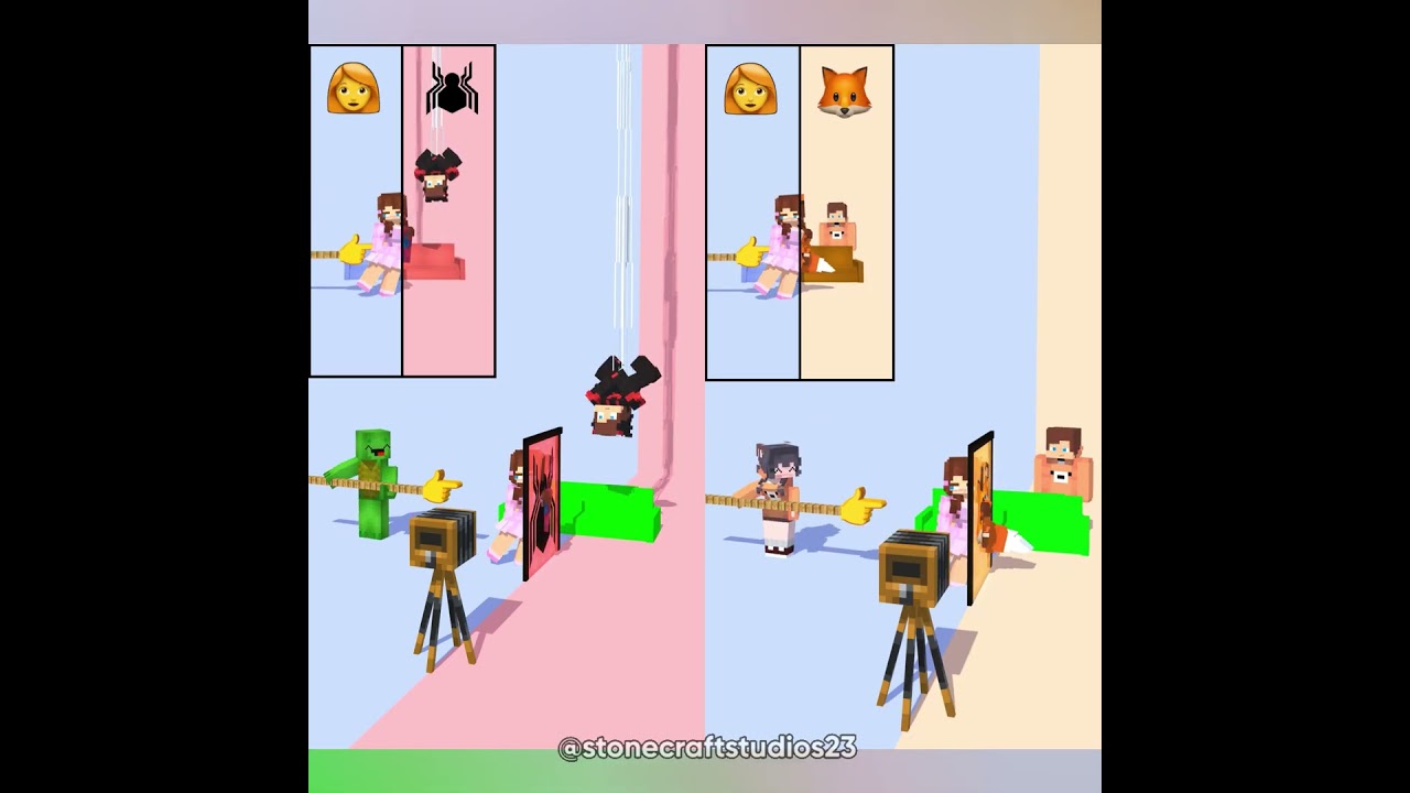 1 or 2:Camera POV Friend Force to Wear a Suit 🕷️🥰-Minecraft Short Animation #trending #shorts