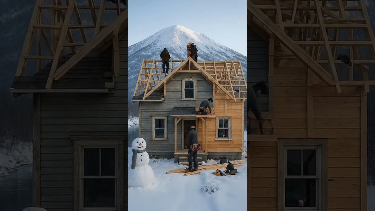 From Ruins to a Beautiful Mountain Home! 🏔️🏡 #asmrbuild #cabinadventure #cozyhouse