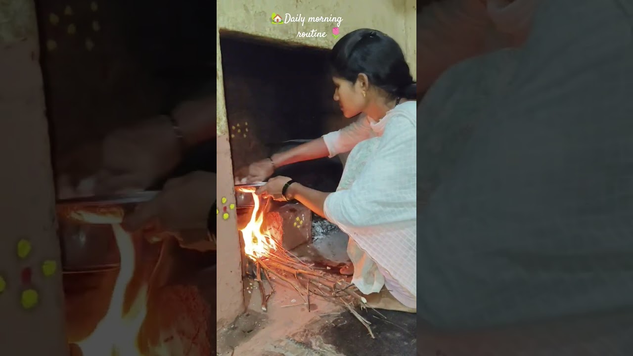 daily morning routine 🌷 #villagerlifestyle w #shortvideo #minivlog #food #cooking