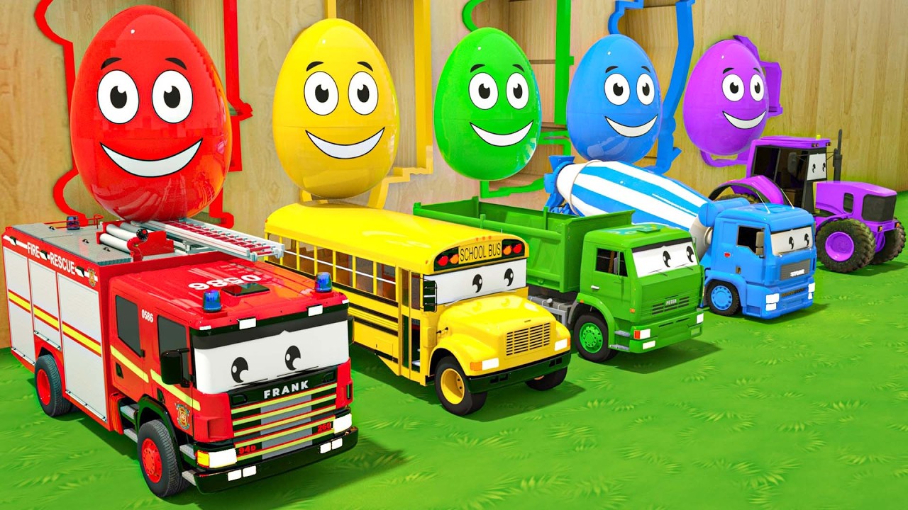 Color Eggs & Sing a Song! - Sing Wheels On the Bus songs and explore the colors-Baby Nursery Rhymes
