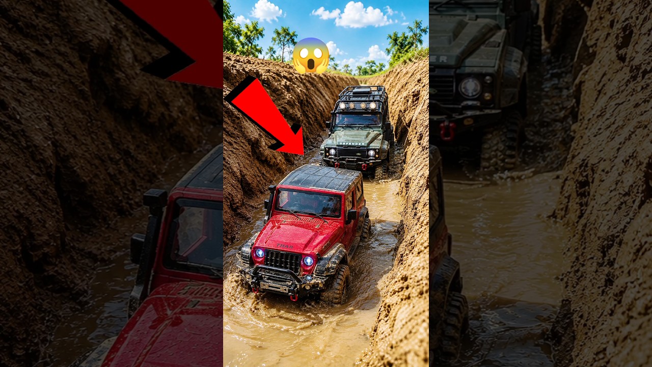Thar Vs Defender Off' Road Chalenge 😱🔥 #rccar