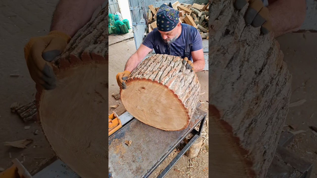 Unbelievable Giant Log Splitting Skills 😲 #shorts #woodsplitting #machine