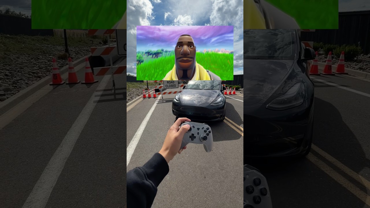 Playing Fortnite on a Tesla? #nwbuilds #gaming #techtok #fortnite #tesla