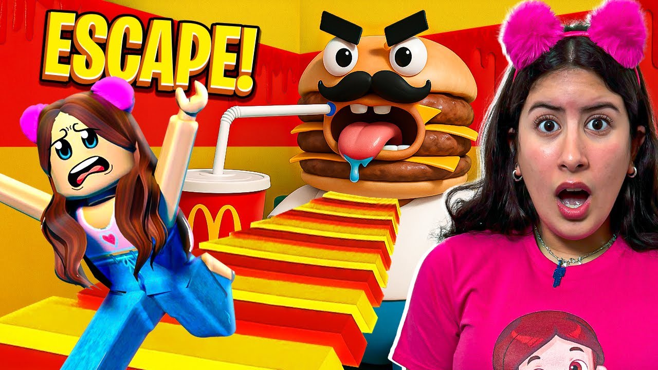 Maria Clara Presa na Cozinha do Mr. Hambúrguer! (Roblox Escape Fast Food Obby)