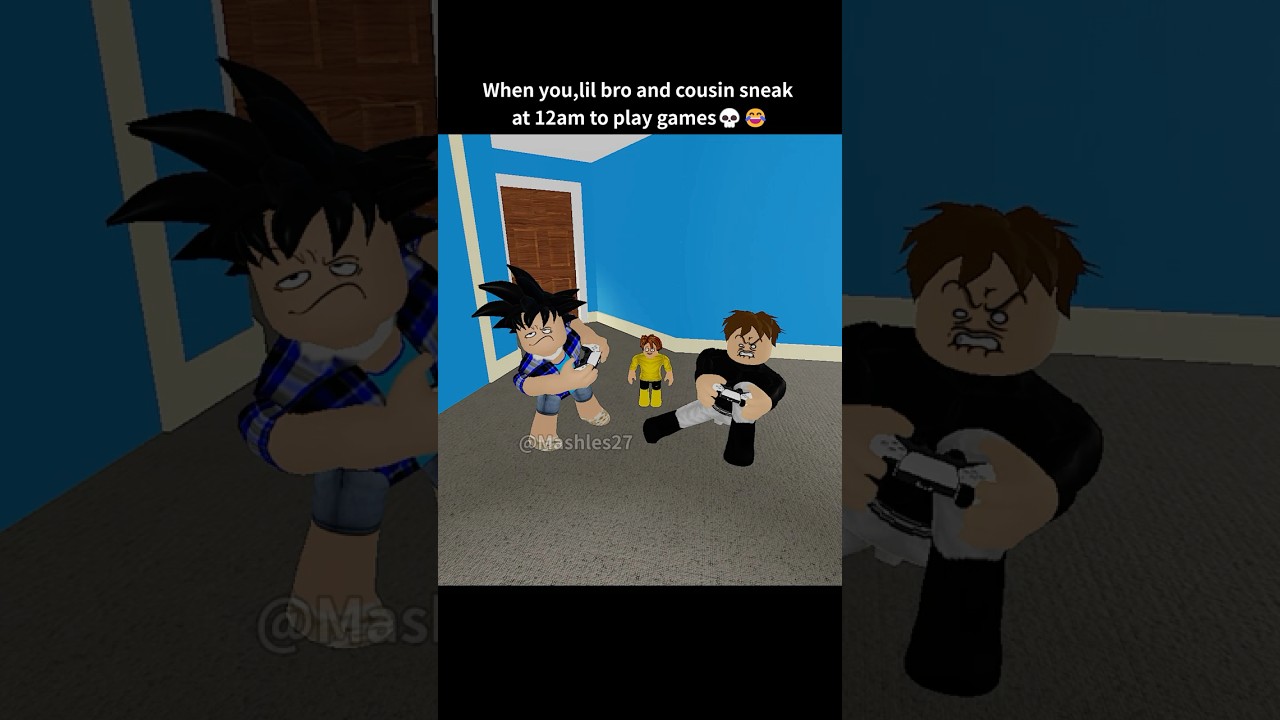 Sneaking at 12am to play games with your siblings 😂😂 #roblox #shorts #robloxanimation #usa