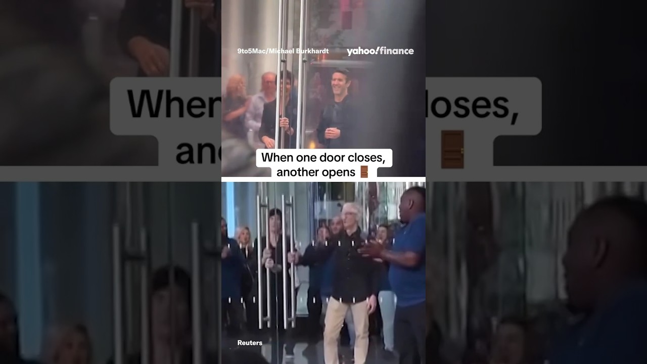 Apple CEO John Ternus follows Tim Cook's iconic  launch day tradition. 🚪📱