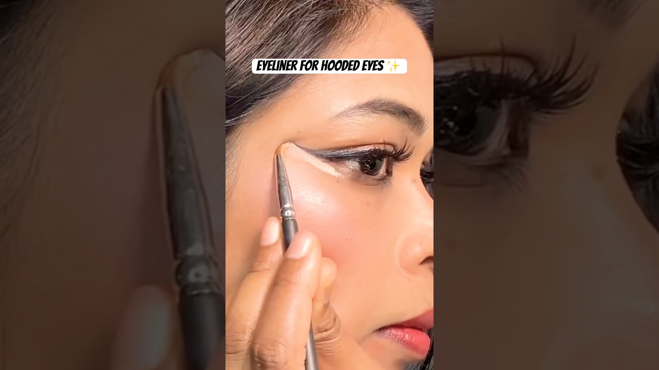 Hooded eyes? Try this eyeliner hack! 👀#eyeliner #hoodedeyes #makeuphacks