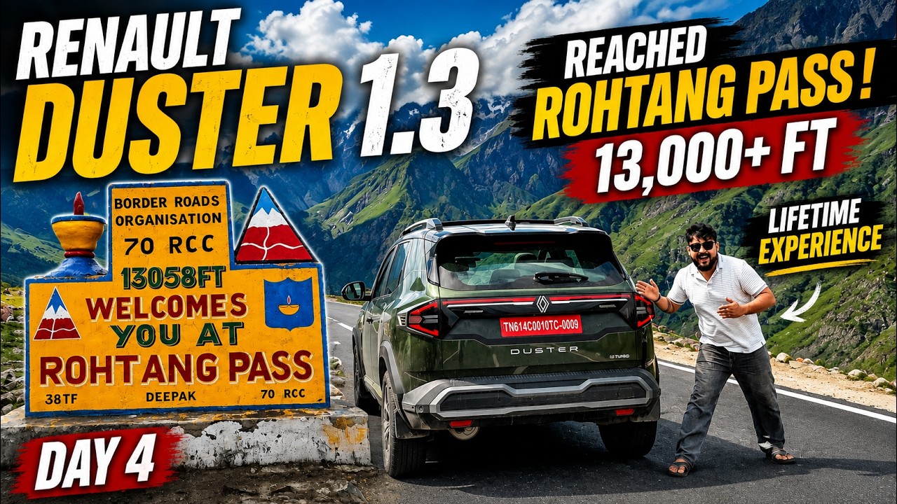 Renault Duster 1.3 Turbo 😱 | Reached 13,000 FT! Highest Drive | Manali to Rohtang Pass | Day 4
