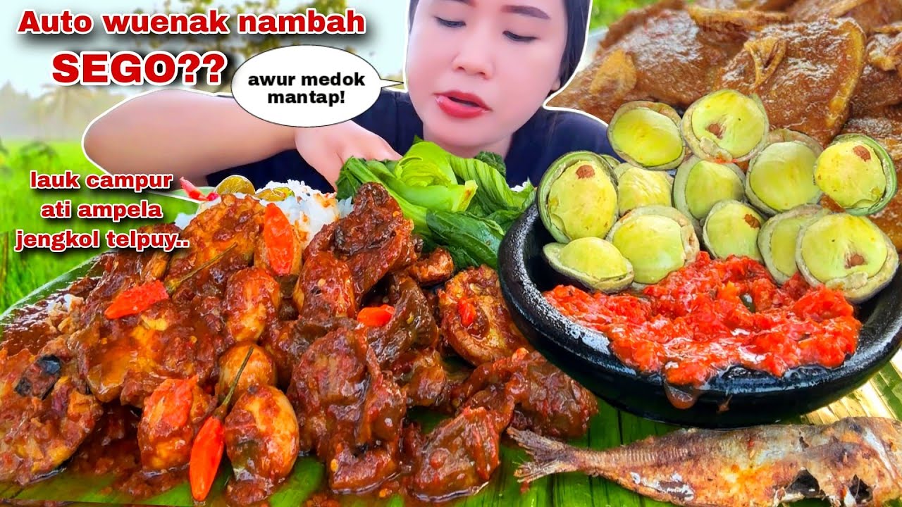 LAUK SEDAP MERESAP! SEMUR PEDAS HATI AMPELA JENGKOL TELUR PUYUH LALAPAN PETAI CAMPUR JENGKOL MENTAH