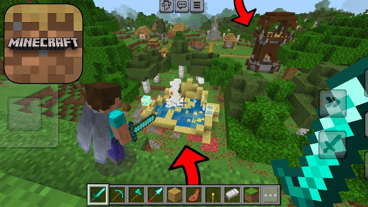Minecraft Trial survival gameplay - (NEW UPDATE) New sulfur spring and new village + exploring