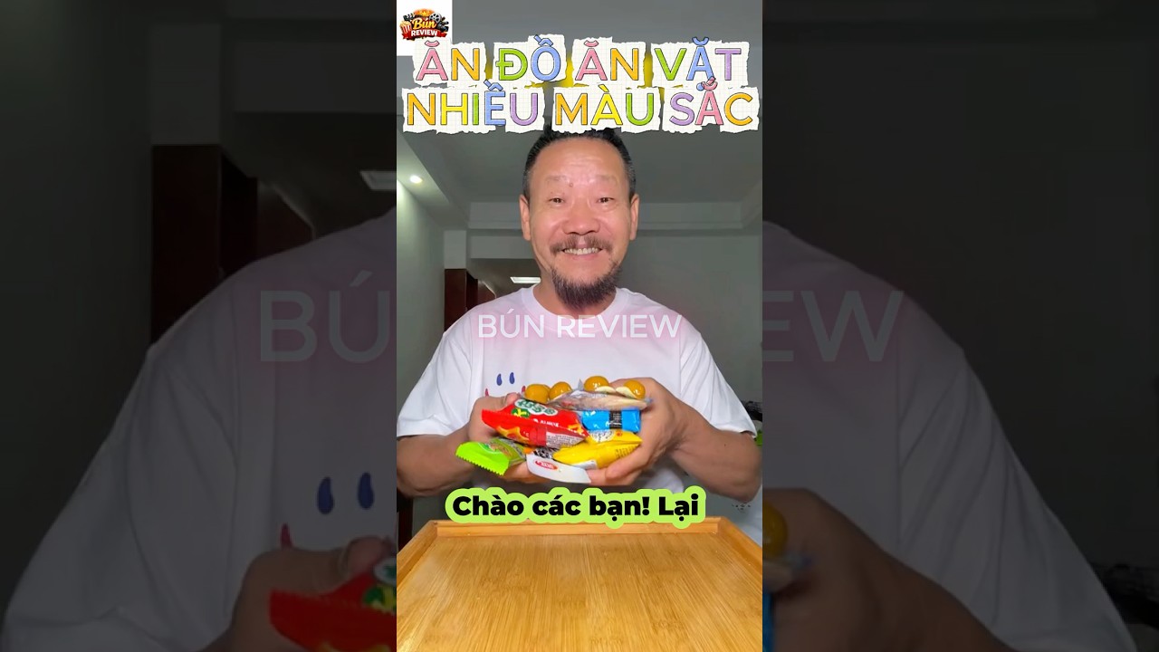 Ông Lão mukbang: Ăn đồ ăn vặt nhiều màu sắc #food #mukbang