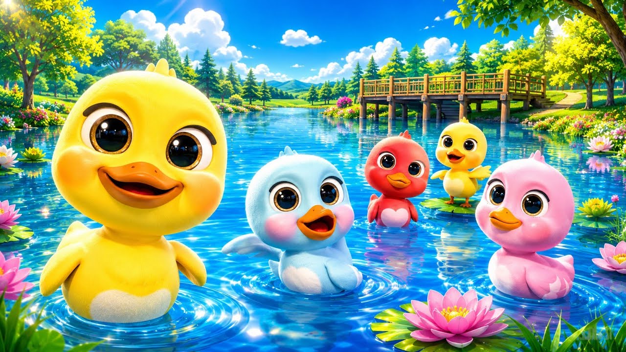 Five little ducks went out one day poem | Counting ducks song for kids | learning songs for toddlers