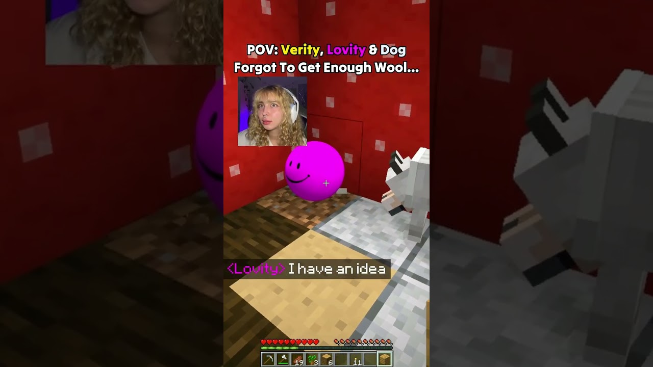 Verity and Lovity Couldn't Find Enough Wool in Minecraft 😭 #minecraft #shorts