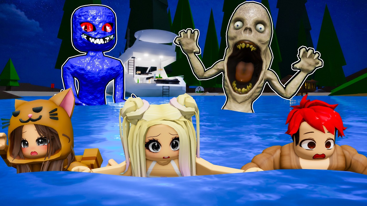 SOBREVIVIMOS al ATAQUE de los MONSTRUOS DE AGUA en BROOKHAVEN con el TEAM en ROBLOX