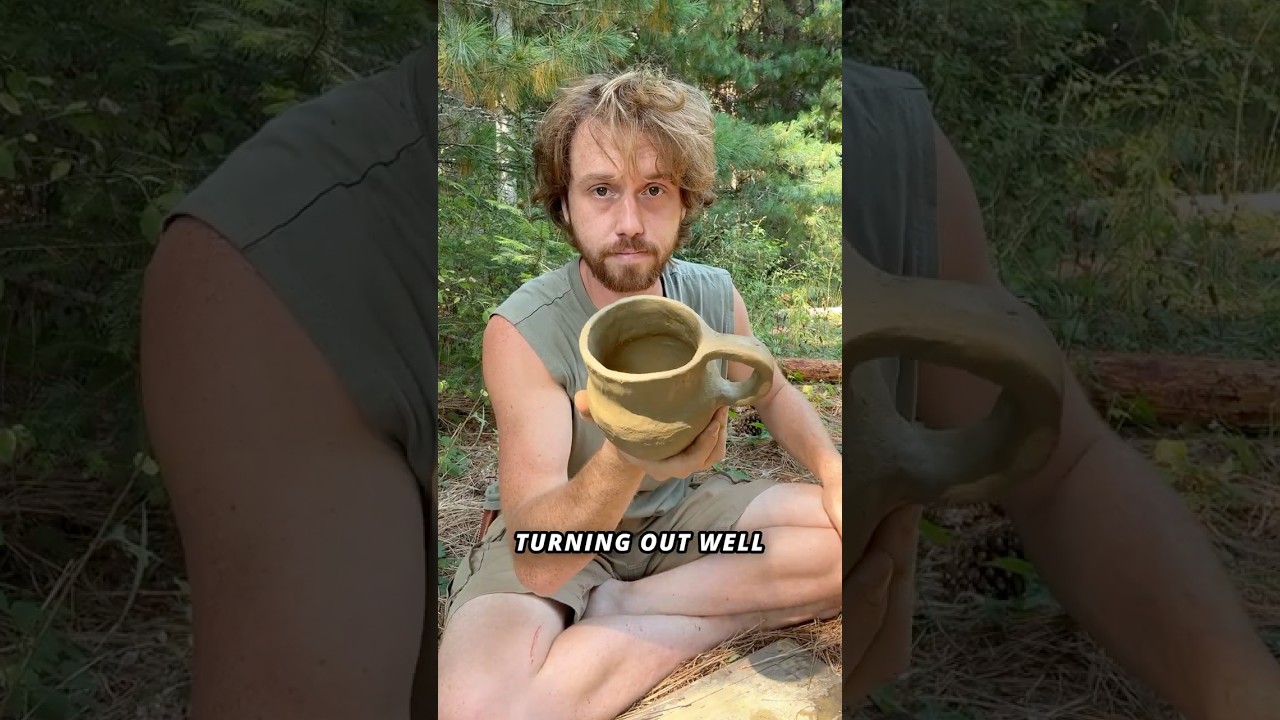Making a Mug from Wild Clay #survivalskills #bushcraft #pottery #traditionalcraft #outdoors