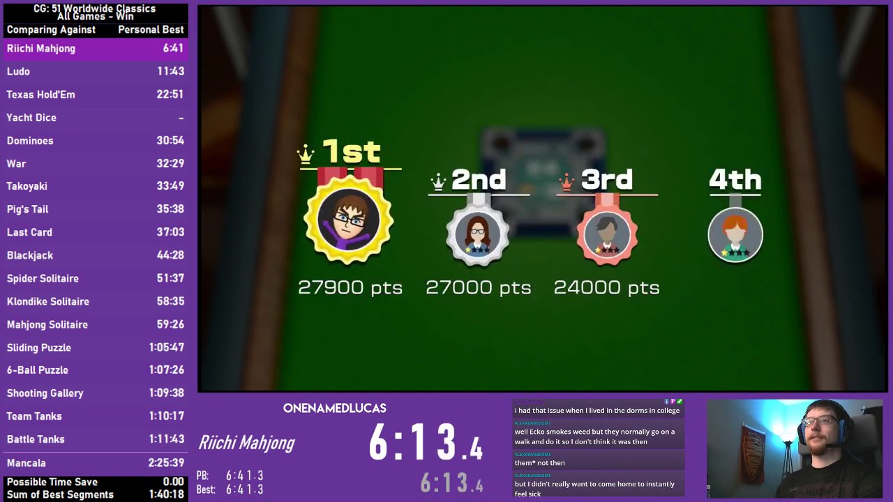 Clubhouse Games: 51 Worldwide Classics - Win All Games Speedrun - 2:06:17