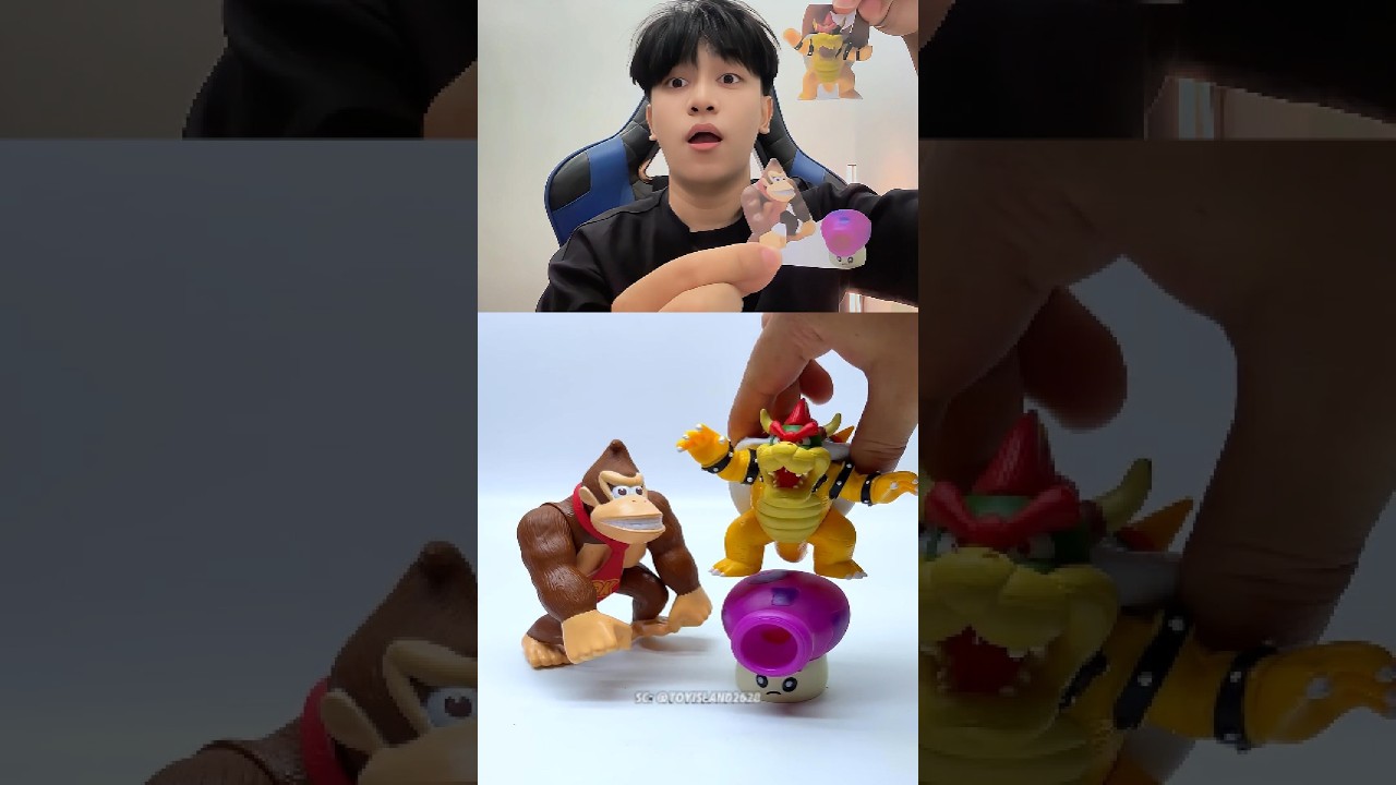 KRISNA REACT Satisfying Unboxing Super Mario Bros | Donkey Kong vs King Koopa Toys ASMR VIDEO #mario