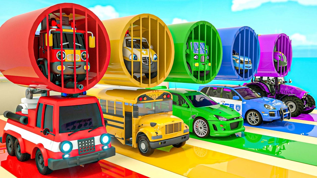 New version Wheels on the Bus and other songs - Help! Free us from the cage! - Baby Nursery Rhymes