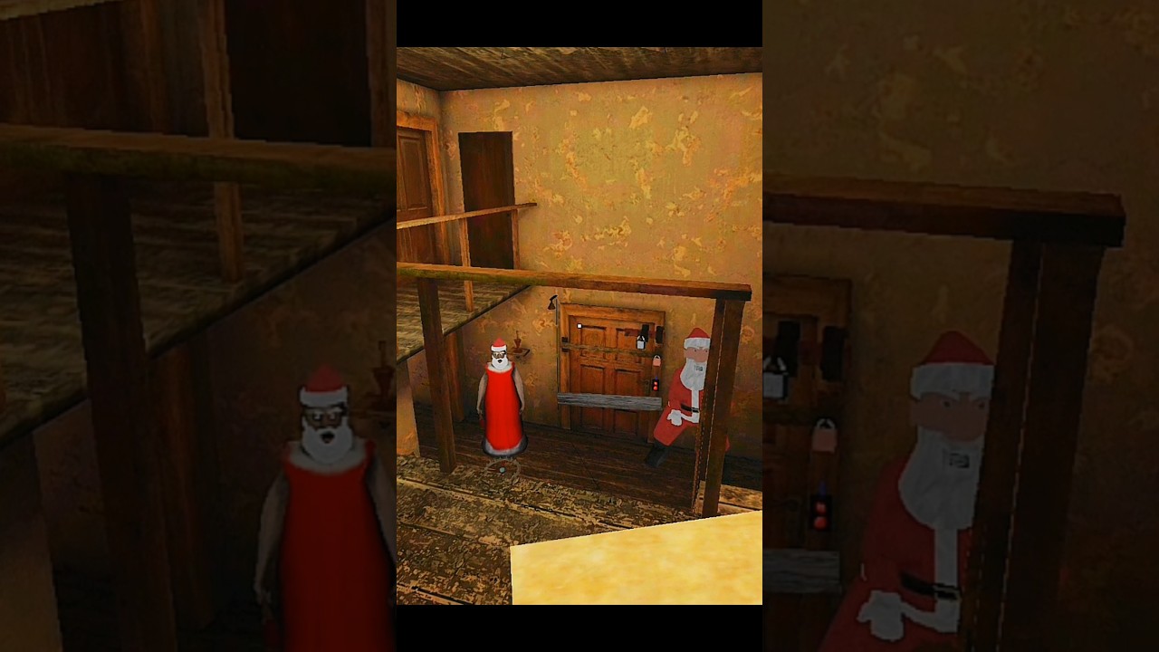 Escaping Christmas Granny House With Big Santa🤯#granny #shortviral #shortfeed #ytshorts #viralshorts