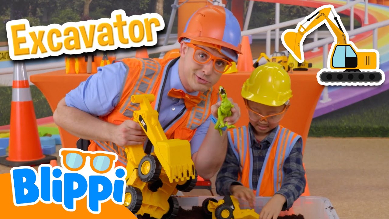 Blippi's Excavator Dig | Construction Vehicles and Digging Fun | Educational Videos for Kids