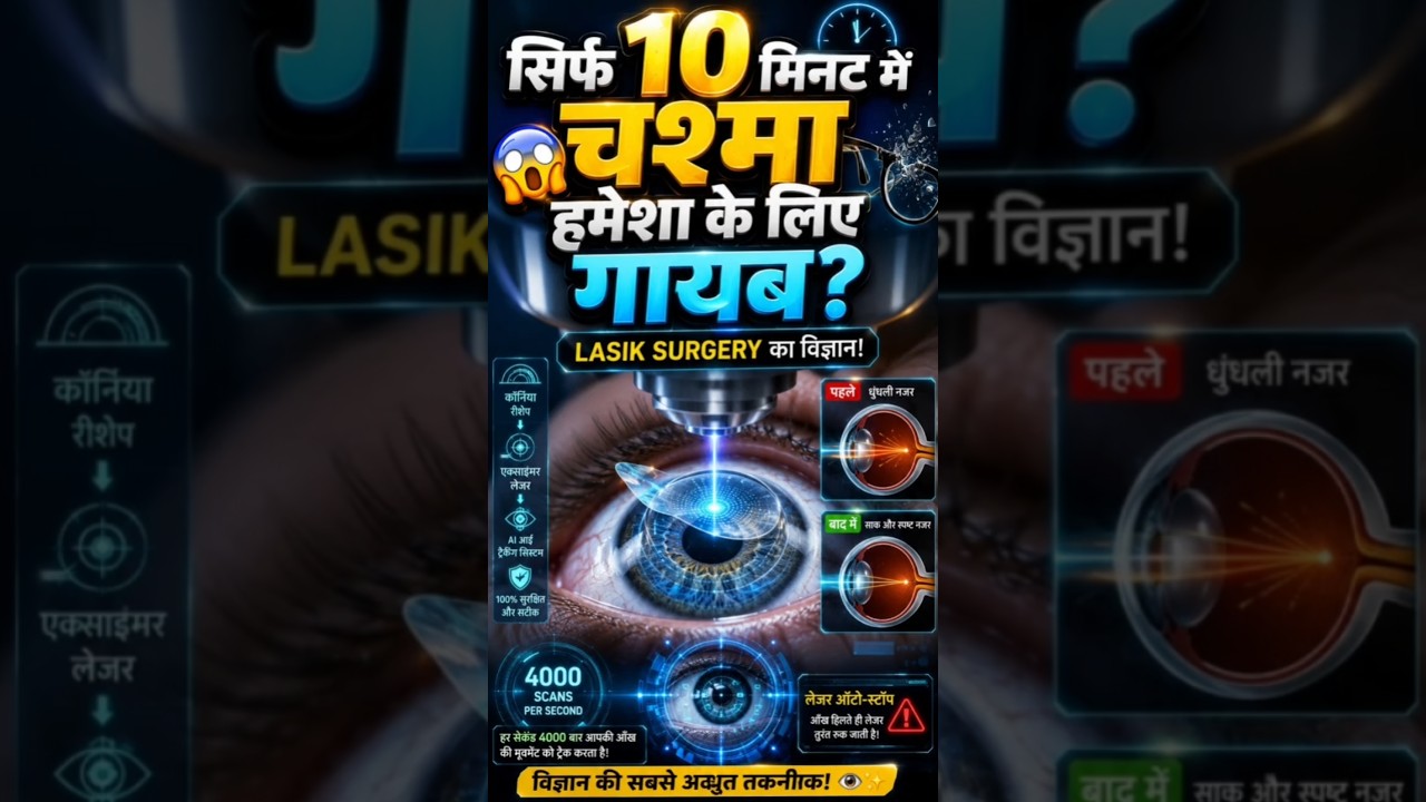 10 मिनट की सर्जरी और चश्मा गायब! इसके पीछे का विज्ञान जानिए #humanbody #humankind