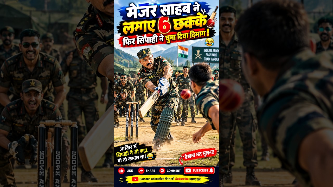 मेजर साहब ने लगाए 6 बोल में 6 छक्के आखिर में सिपाही ने गेम घुमा दिया 😳#army #faujilyfstyle #comedy