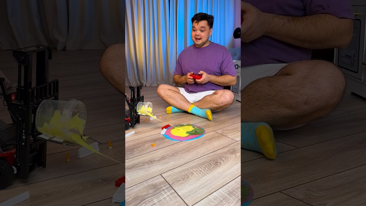 Remote control cars in the room and accident